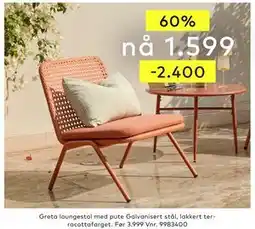 Skeidar Greta loungestol tilbud