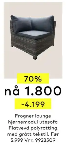 Skeidar Frogner lounge hjørnemodul utesofa tilbud