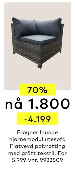 Skeidar Frogner lounge hjørnemodul utesofa tilbud