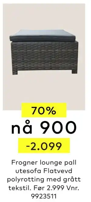 Skeidar Frogner lounge pall utesofa tilbud