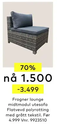 Skeidar Frogner lounge midtmodul utesofa tilbud