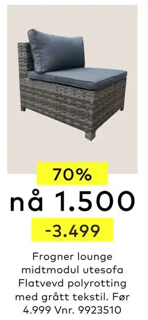 Skeidar Frogner lounge midtmodul utesofa tilbud