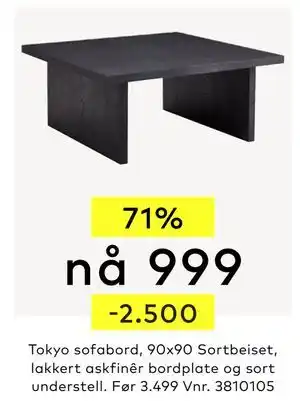 Skeidar Tokyo sofabord tilbud