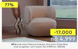Skeidar Patricia hvilestol tilbud