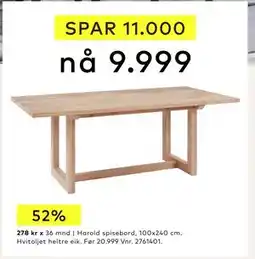 Skeidar Harold spisebord tilbud