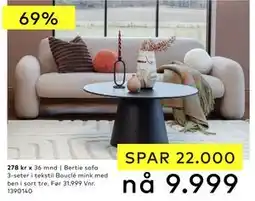 Skeidar Bertie sofa tilbud