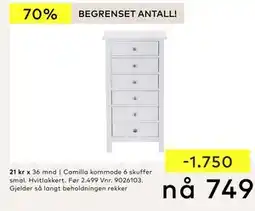 Skeidar Camilla kommode tilbud