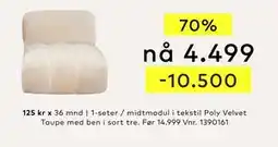 Skeidar 1-seter / midtmodul tilbud