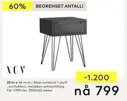 Skeidar Steel nattbord tilbud
