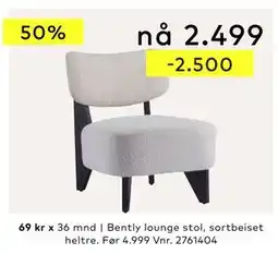 Skeidar Bently lounge stol tilbud