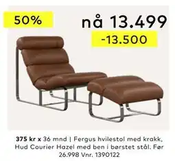 Skeidar Fergus hvilestol med krakk tilbud