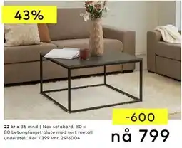 Skeidar Nox sofabord tilbud