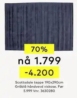 Skeidar Scottsdale teppe tilbud