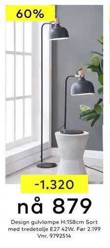 Skeidar Design gulvlampe tilbud