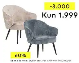 Skeidar Dublin stol tilbud
