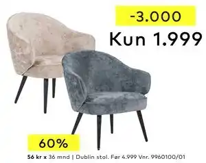Skeidar Dublin stol tilbud