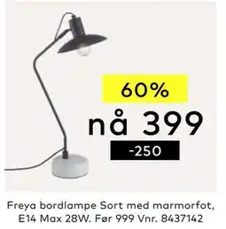 Skeidar Freya bordlampe tilbud