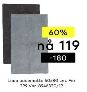 Skeidar Loop badematte 50x80 cm tilbud