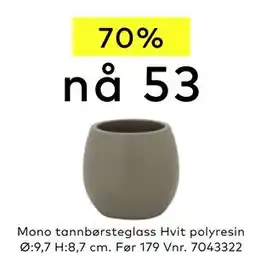 Skeidar Mono tannbørsteglass Hvit polyresin tilbud