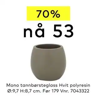 Skeidar Mono tannbørsteglass Hvit polyresin tilbud