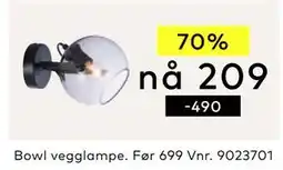 Skeidar Bowl vegglampe tilbud