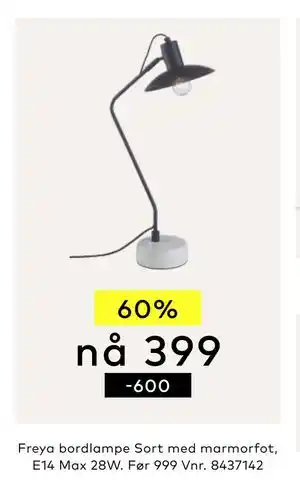 Skeidar Freya bordlampe tilbud
