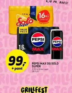 Bunnpris PEPSI MAX OG SOLO SUPER tilbud