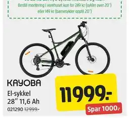 Jula El-sykkel 28” 11,6 Ah tilbud