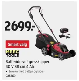 Jula Batteridrevet gressklipper 40 V 38 cm 4 Ah tilbud