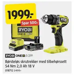 Jula Børsteløs skrutrekker med tilbehørssett 54 Nm 2,0 Ah 18 V tilbud