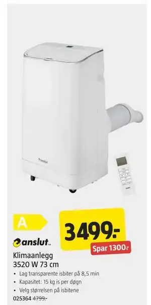 Jula Klimaanlegg 3520 W 73 cm tilbud