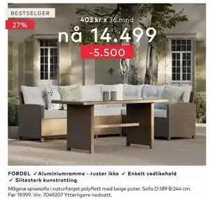 Skeidar Mågerø spisesofa tilbud