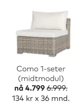 Skeidar Como 1-seter (midtmodul) tilbud