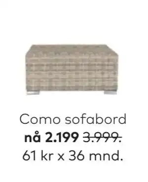 Skeidar Como sofabord tilbud