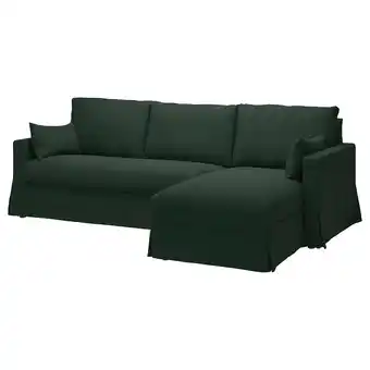 IKEA Hyltarp 3-seters sofa med sjeselong, høyre, Tallmyra mørk grønn tilbud
