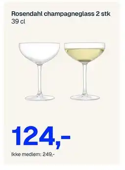 Jernia Rosendahl champagneglass 2 stk tilbud