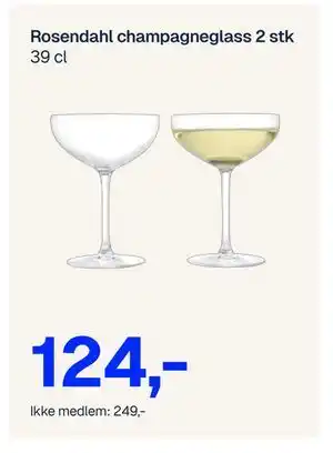 Jernia Rosendahl champagneglass 2 stk tilbud