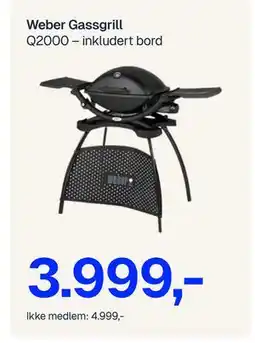 Jernia Weber Zassgrill Q2000 – inkludert bord tilbud