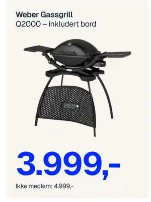 Jernia Weber Zassgrill Q2000 – inkludert bord tilbud