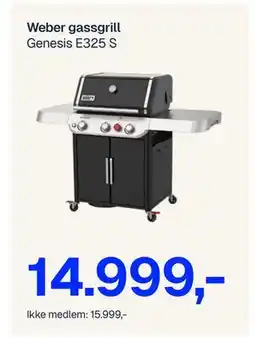 Jernia Weber gassgrill Genesis E325 S tilbud