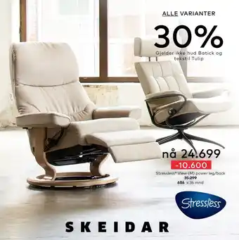 Skeidar Stressless View (M) power leg/back tilbud
