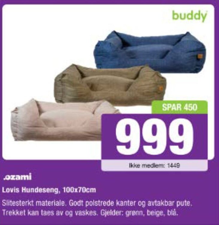 Buddy Lovis Hundeseng tilbud