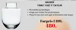 Kitch'n Magnor family vase klar tilbud