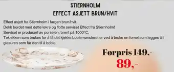 Kitch'n Stiernholm effect asjett brun/hvit tilbud
