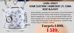 Kitch'n Laura Ashley dome elektrisk vannkoker china rose blå/hvit tilbud