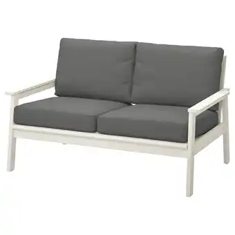 IKEA Bondholmen 2-seters sofa, utendørs, hvit/beige/frösön/duvholmen mørk grå tilbud