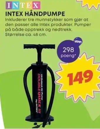 Extra Leker INTEX Håndpumpe tilbud
