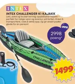 Extra Leker INTEX Challenger k1 kajakk tilbud