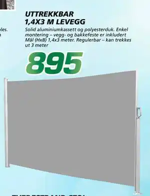 Coop Byggmix UTTREKKBAR 1,4X3 M LEVEGG tilbud