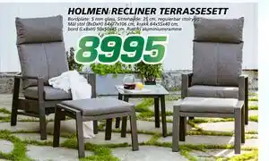 Coop Byggmix HOLMEN RECLINER TERRASSESETT tilbud